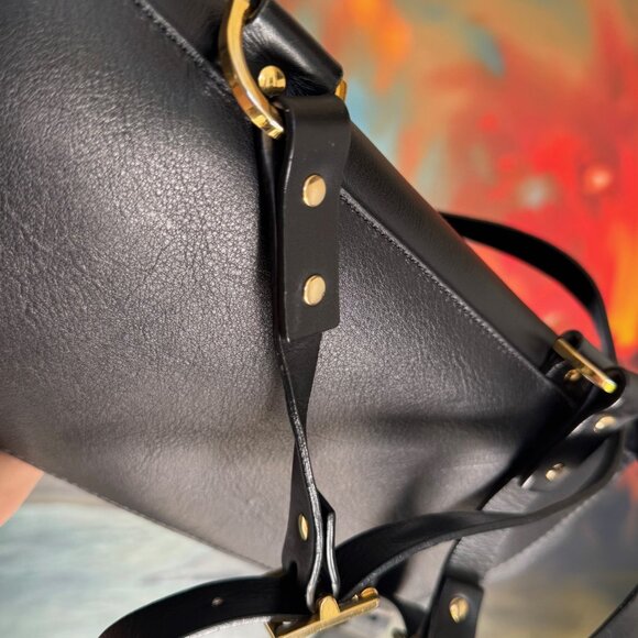 Great Condition Black Leather Sophie Hulme Bag/ Backpack (convertible) - Picture 9 of 16